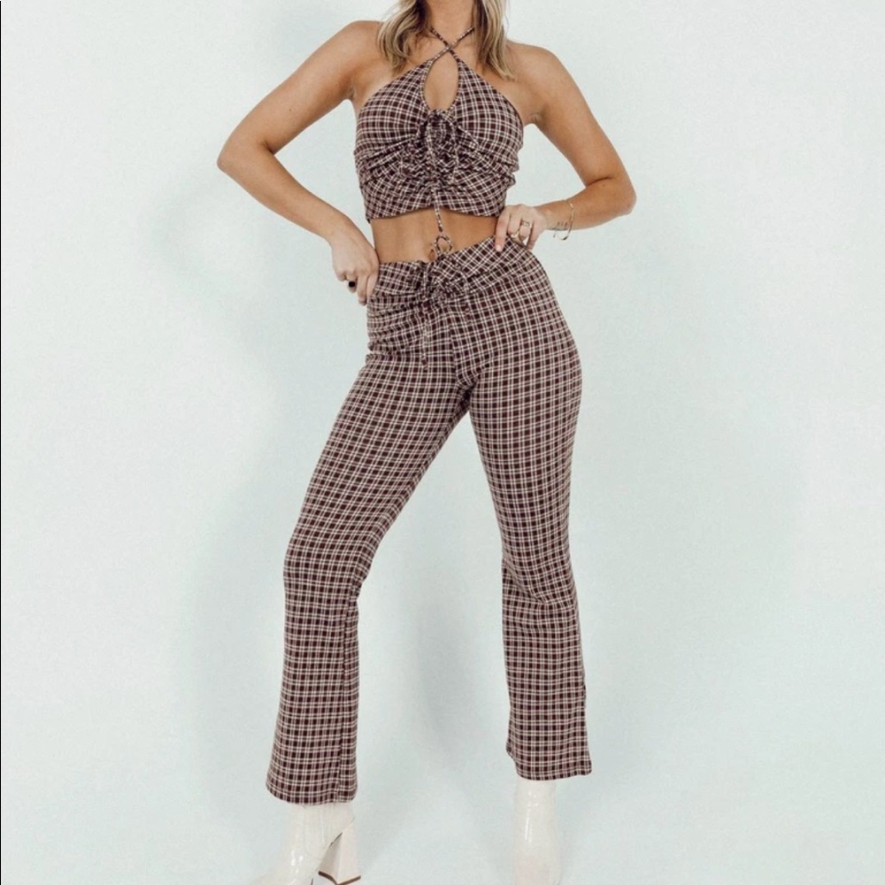Princess Polly CATARINE SET BROWN CHECK